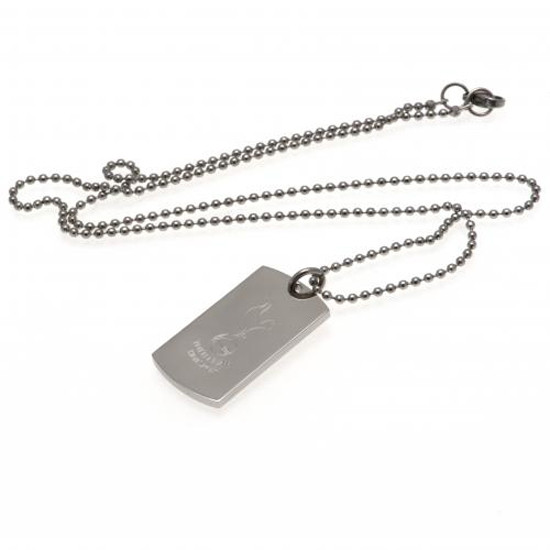 Tottenham Hotspur FC Engraved Crest Dog Tag & Chain