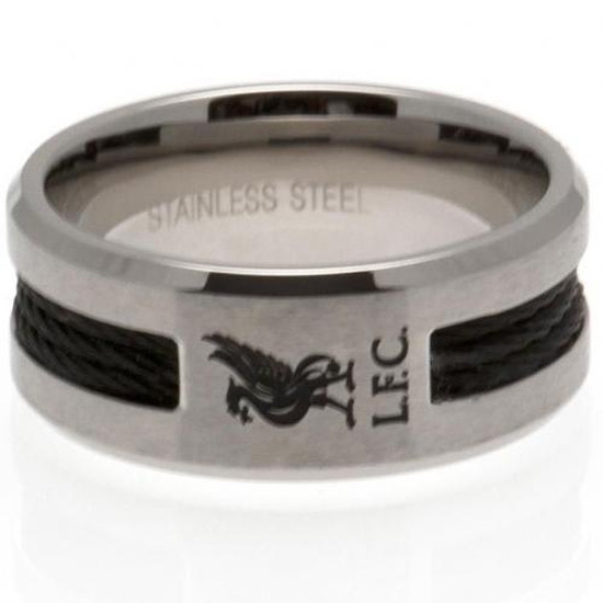 Liverpool FC Black Inlay Ring Medium