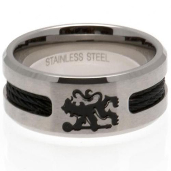 Chelsea FC Black Inlay Ring Medium