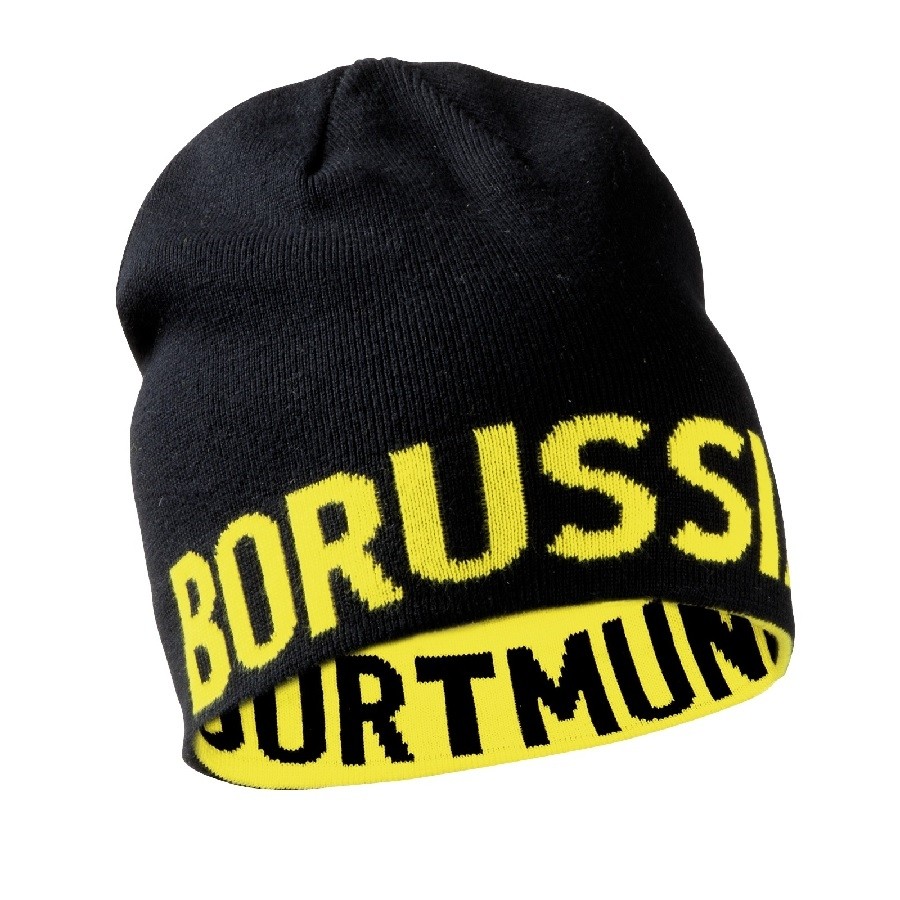 Dortmund beanie hat - reversible - black yellow