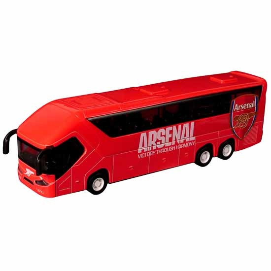Diecast model of Arsenal FC team bus