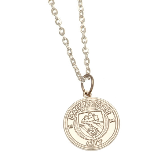 Front View of Manchester City FC Silver Plated Pendant