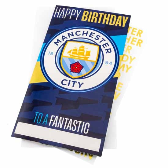 Manchester City FC Personalised Birthday Card with Custom Name