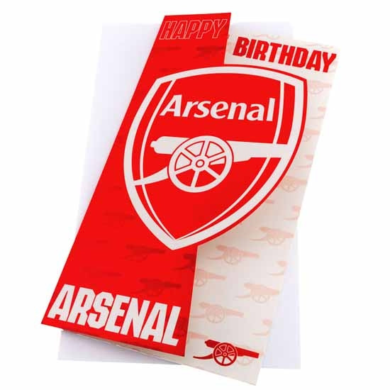 Arsenal FC crest on blue background birthday card