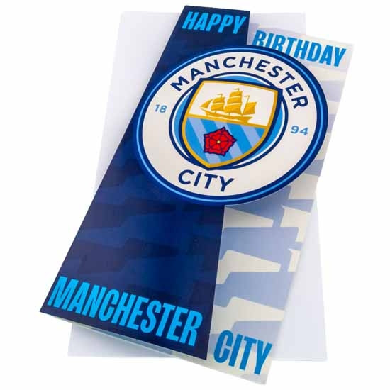 Manchester City FC Crest Birthday Card with Club Logo
