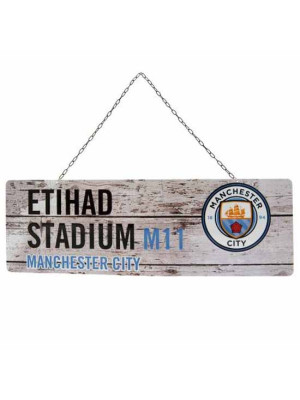 Manchester City FC Rustic Garden Sign