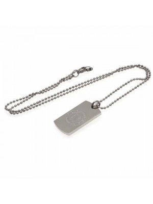 Chelsea FC Engraved Crest Dog Tag & Chain