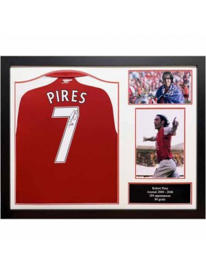 Arsenal FC Pires Signed Shirt Framed