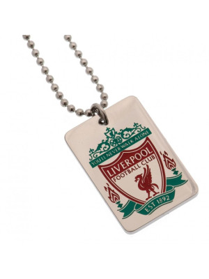 Liverpool FC Enamel Crest Dog Tag & Chain Close-up