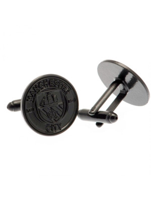 Manchester City FC Black IP Cufflinks - Front View