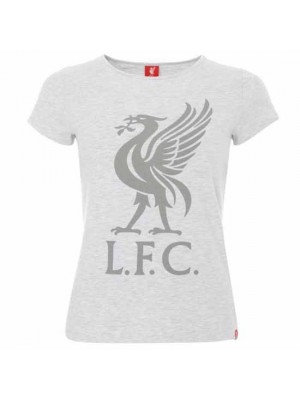 Liverpool FC Liverbird T Shirt Ladies Ice Marl 12