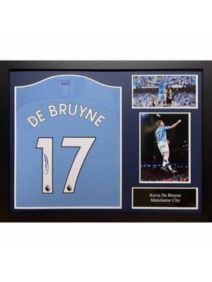 Manchester City FC De Bruyne Signed Shirt (Framed)