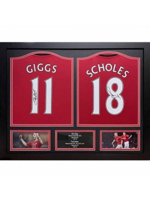 Manchester United FC Giggs & Scholes Signed Shirts (Dual Framed)