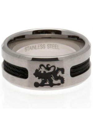 Chelsea FC Black Inlay Ring Large