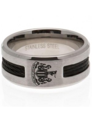 Newcastle United FC Black Inlay Ring Small