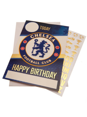 Chelsea FC Birthday Card With Stickers - Front View