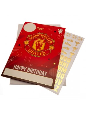Front View - Manchester United FC Birthday Card With Stickers