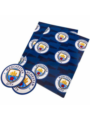 Manchester City FC Text Gift Wrap with Club Logo