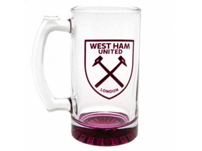 West Ham ølkrus - WHFC Stein Glass Tankard CC