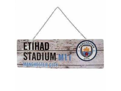 Manchester City skilt - MCFC Rustic Garden Sign