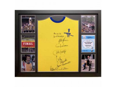Arsenal trøje autograf 1971 Double Winners Signed Shirt Framed