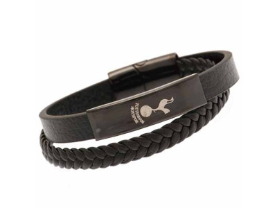 Tottenham armbånd - THFC Black IP Leather Bracelet