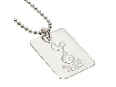 Tottenham Hotspur hunde snor og skilt - Silver Plated Dog Tag & Chain