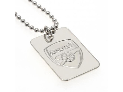 Arsenal kæde og emblem - Silver Plated Dog Tag & Chain