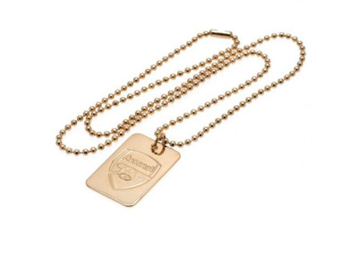 Arsenal kæde og emblem til hund - Gold Plated Dog Tag & Chain