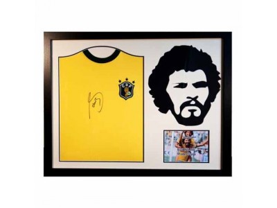 Brasilien trøje Socrates Signed Shirt Silhouette