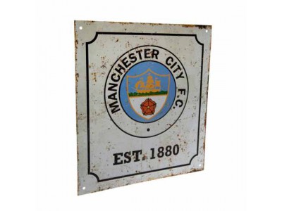 Manchester City skilt - Retro Logo Sign