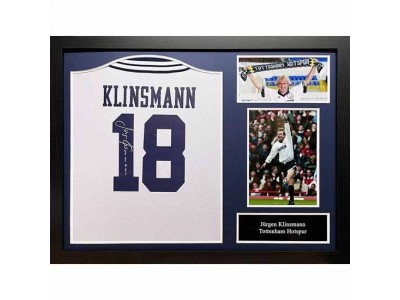 Tottenham Hotspur trøje - 1994 Klinsmann Signed Shirt (Framed)