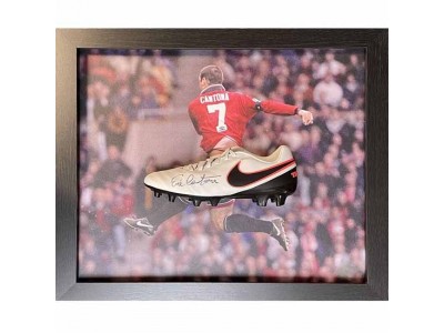 Manchester United støvle - MUFC Cantona Signed Boot (Framed)