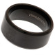 Elegant Medium Black IP Ring with Liverpool FC Logo