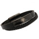 Manchester City FC Black IP Leather Bracelet - Front View