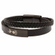 Tottenham Hotspur FC Black IP Leather Bracelet - Back View