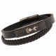 Tottenham Hotspur FC Black IP Leather Bracelet - Front View