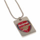 Arsenal FC Enamel Crest Dog Tag & Chain - Front View