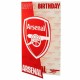 Red and white Arsenal FC emblem birthday card