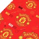 Manchester United FC Text Gift Wrap - Red and White Color Scheme